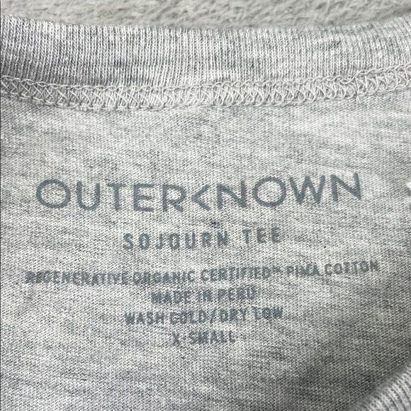 NEW Outerknown XS Men's/ S/M Women's 100% Organic Cotton Heather Gray T-Shirt - Picture 5 of 10